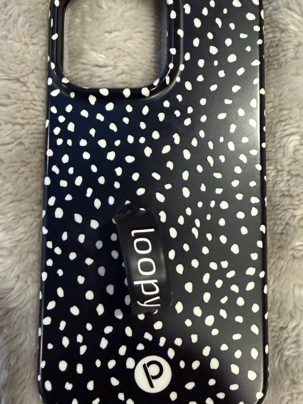 Loopy Case Black with White Speckle iPhone Case and Integrated Loop 14 Pro Max